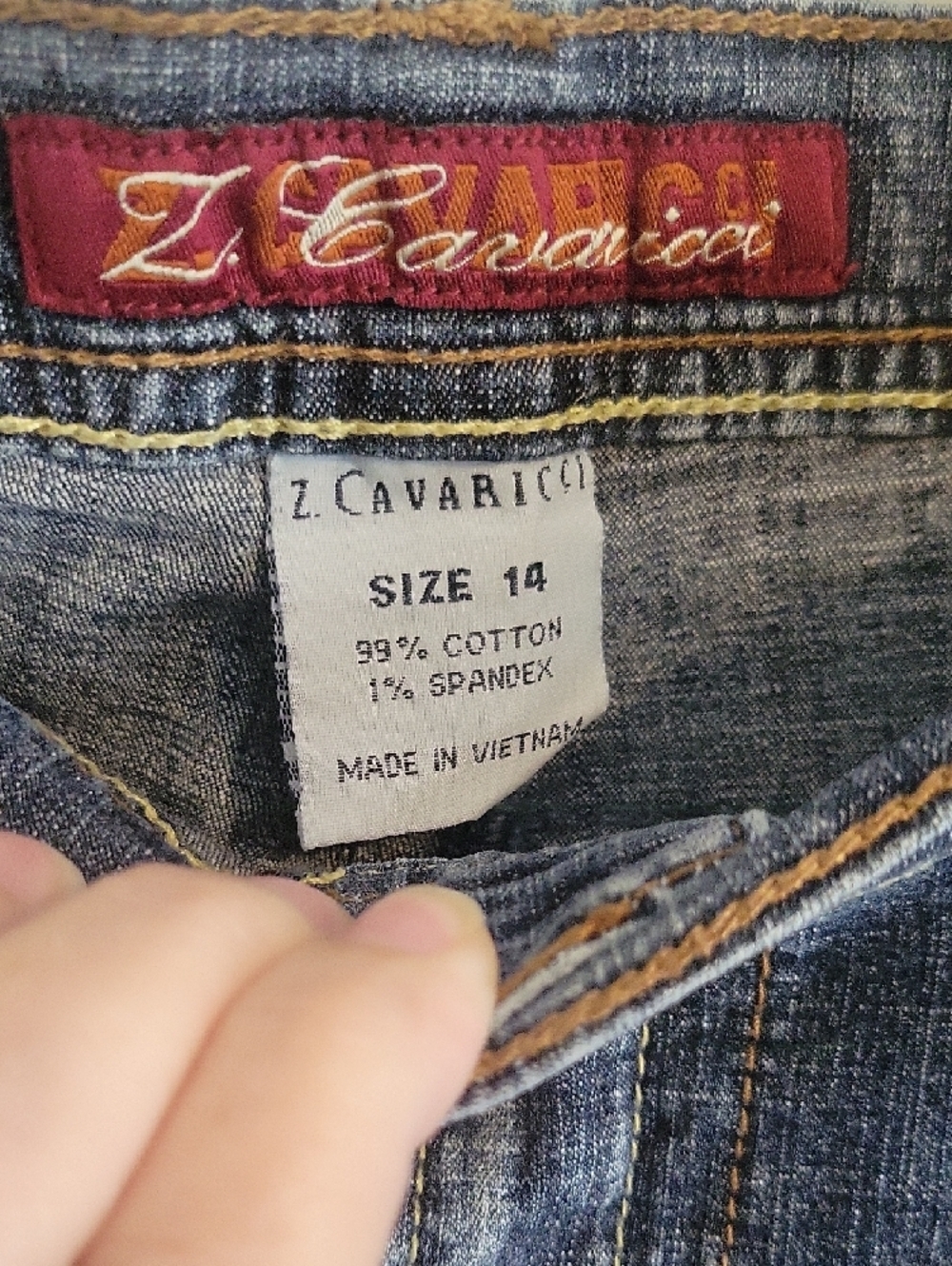 Z Cavaricci Jeans Blue Denim Worn True Straight Mid Rise Retro Vintage Womens 14 - Picture 2 of 5